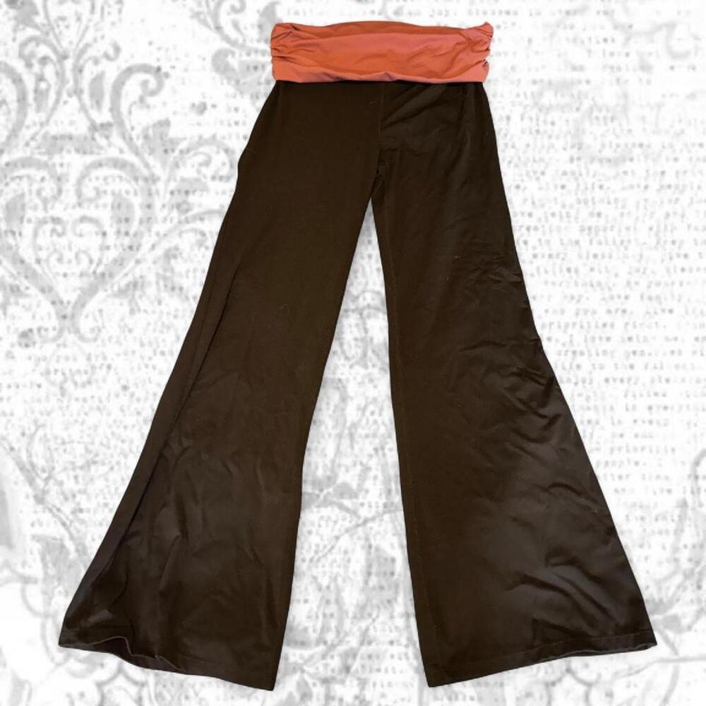 Black and pink ardene flared wide leg leggings